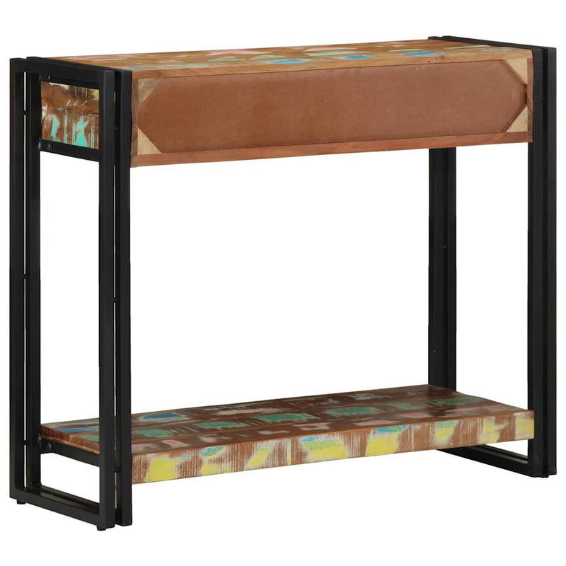 vidaXL Konzolasztal Sokszínű 90 x 33 x 75 cm tömör újrahasznosított fa