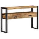 vidaXL Konzolasztal fiókkal Barna 120 x 33 x 75 cm Tömör Mangófát