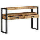 vidaXL Konzolasztal fiókkal Barna 120 x 33 x 75 cm Tömör Mangófát