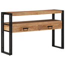 vidaXL Konzolasztal fiókkal Barna 120 x 33 x 75 cm Tömör Akácfa