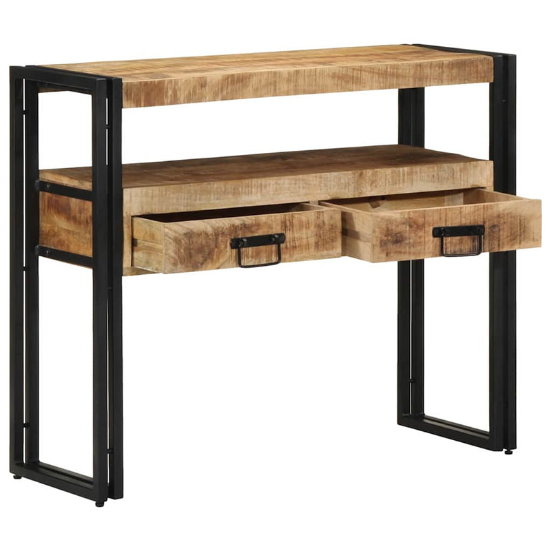 vidaXL Konzolasztal fiókkal Barna 90 x 33 x 75 cm tömör mangófa