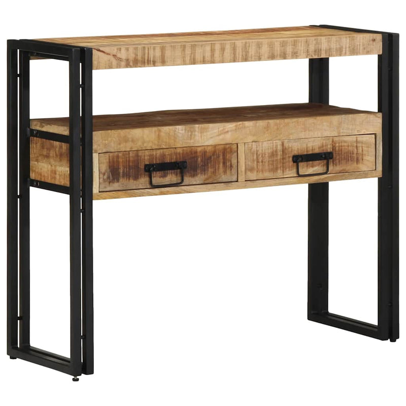 vidaXL Konzolasztal fiókkal Barna 90 x 33 x 75 cm tömör mangófa