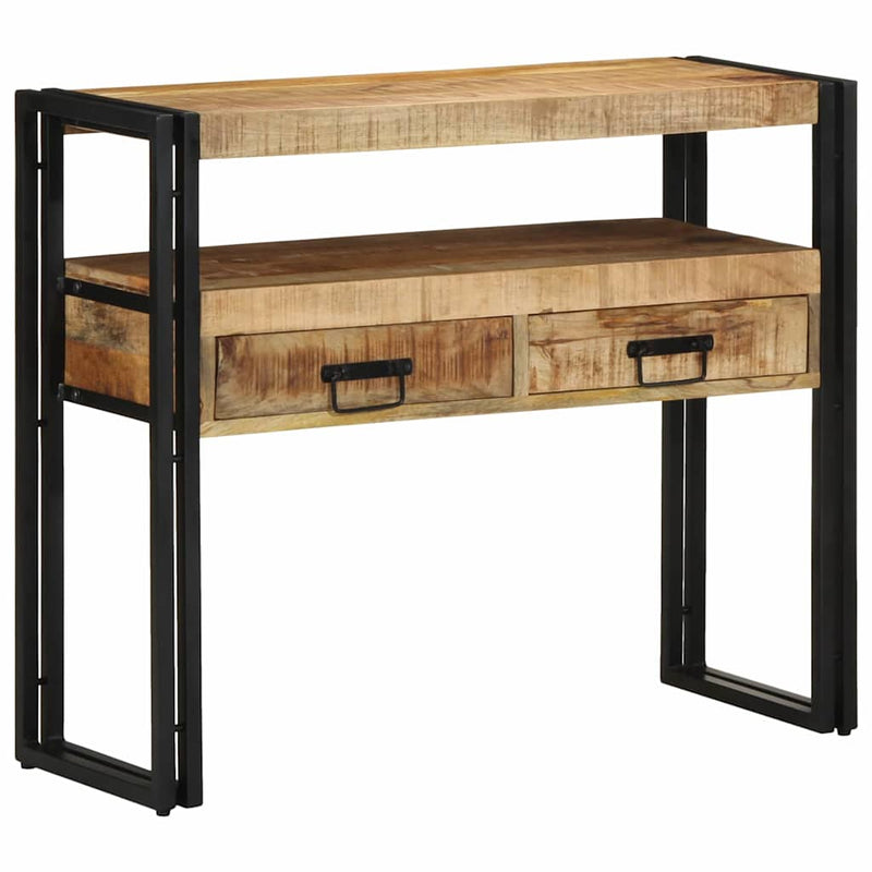 vidaXL Konzolasztal fiókkal Barna 90 x 33 x 75 cm tömör mangófa
