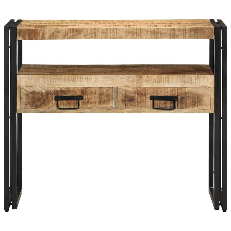 vidaXL Konzolasztal fiókkal Barna 90 x 33 x 75 cm tömör mangófa