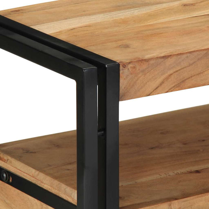 vidaXL Konzolasztal fiókkal Barna 90 x 33 x 75 cm tömör akácfa