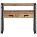vidaXL Konzolasztal fiókkal Barna 90 x 33 x 75 cm tömör akácfa