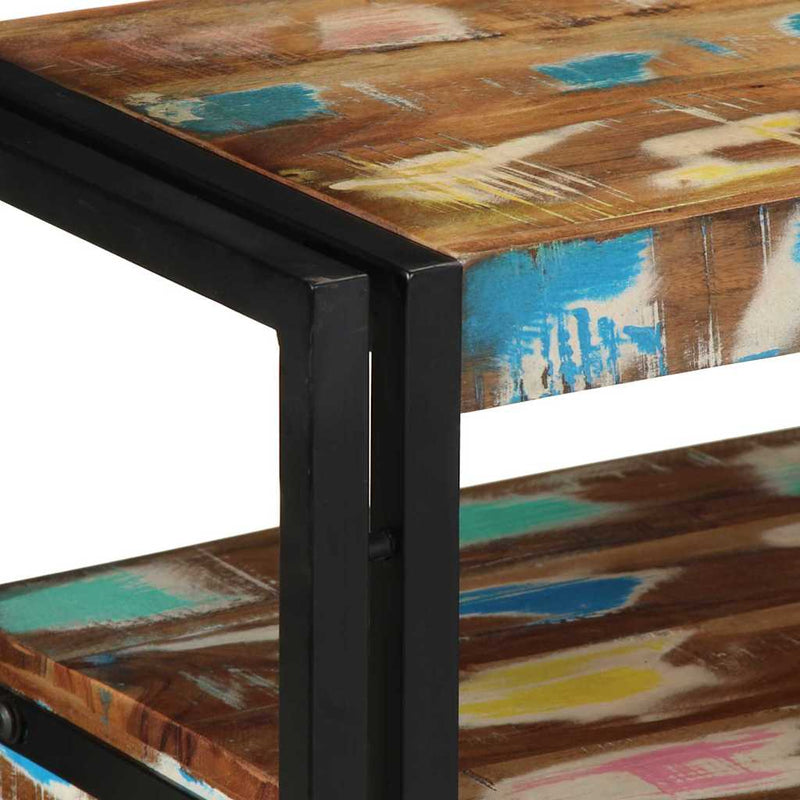 vidaXL Konzolasztal Sokszínű 90 x 33 x 75 cm tömör újrahasznosított fa