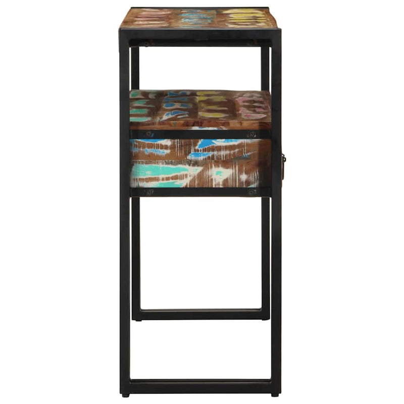 vidaXL Konzolasztal Sokszínű 90 x 33 x 75 cm tömör újrahasznosított fa