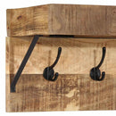 vidaXL Kabáthorog Falra szerelhető Barna 73 x 19 x 23 cm Tömör mangófa