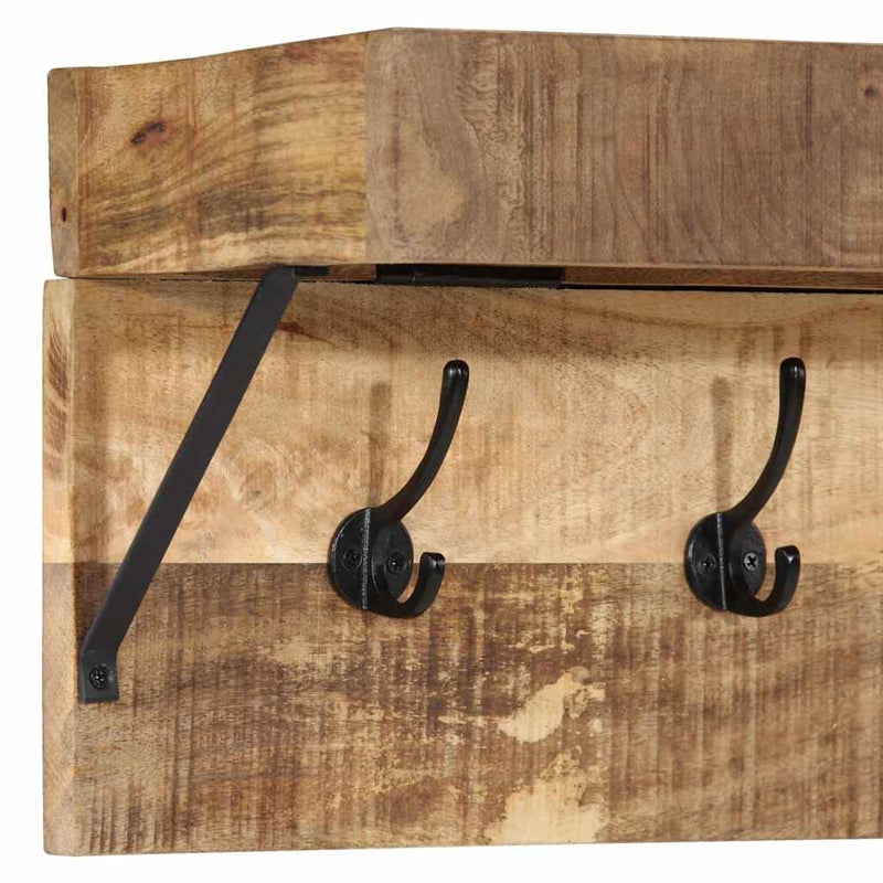 vidaXL Fogas polcokkal tárolóval Barna 73 x 19 x 23 cm Tömör mangófa