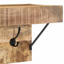 vidaXL Kabáthorog Falra szerelhető Barna 73 x 19 x 23 cm Tömör mangófa