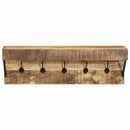 vidaXL Kabáthorog Falra szerelhető Barna 73 x 19 x 23 cm Tömör mangófa