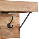 vidaXL Kabáthorog polcokkal Barna 73 x 19 x 23 cm Tömör akácfa