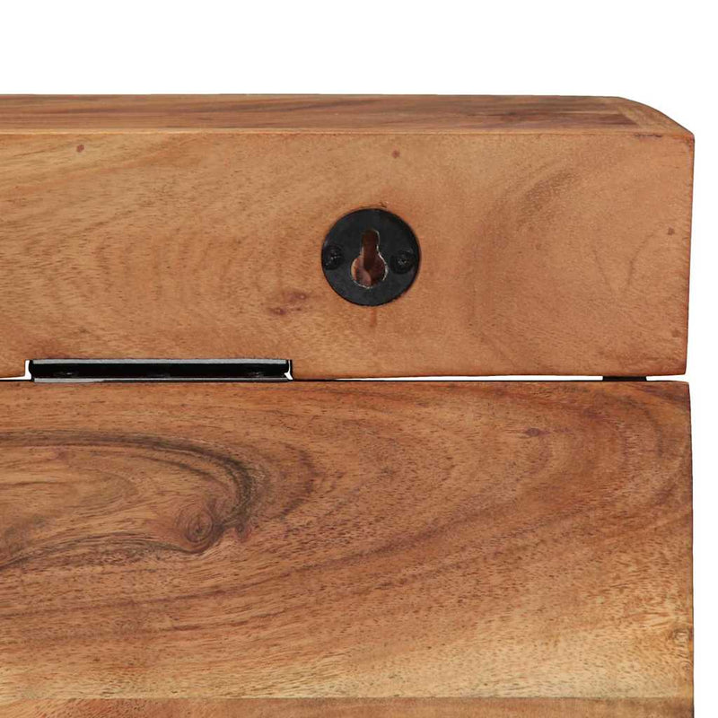 vidaXL Kabáthorog polcokkal Barna 73 x 19 x 23 cm Tömör akácfa