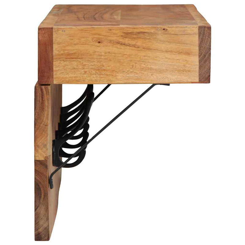 vidaXL Fogas polcokkal tárolóval Barna 73 x 19 x 23 cm Tömör akácfa