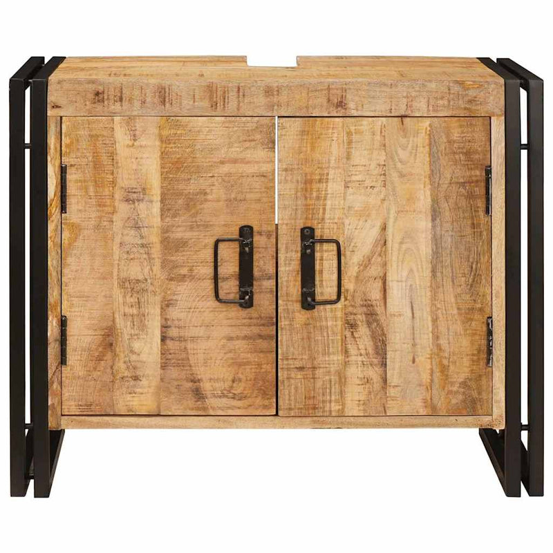 vidaXL Fürdőszobai mosdószekrény 71 x 33 x 58 cm Tömör mangófa és vas