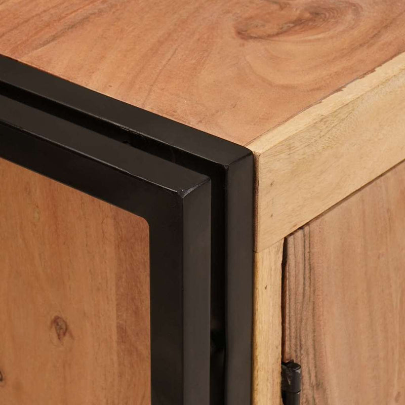 vidaXL Fürdőszobai mosdószekrény 71 x 33 x 58 cm Tömör akácfa és vas