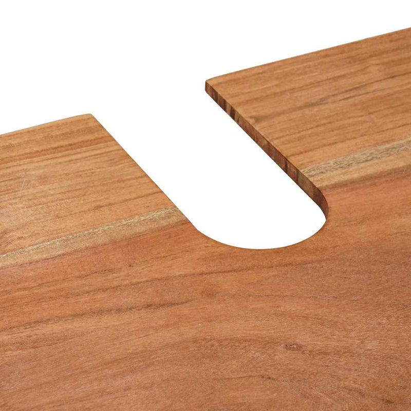 vidaXL Fürdőszobai mosdószekrény 71 x 33 x 58 cm Tömör akácfa és vas