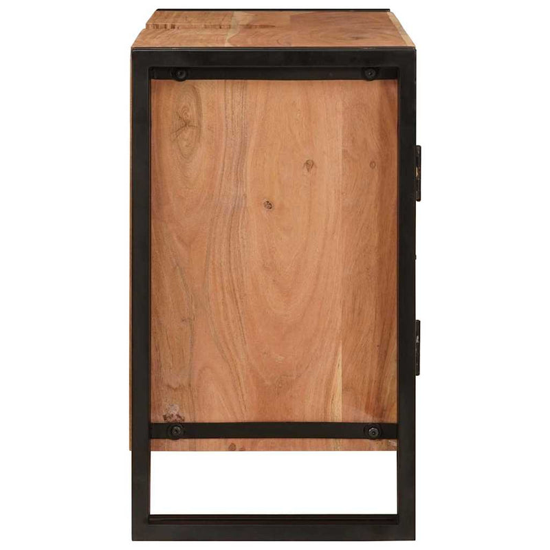 vidaXL Fürdőszobai mosdószekrény 71 x 33 x 58 cm Tömör akácfa és vas