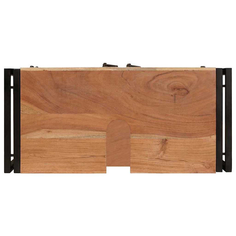 vidaXL Fürdőszobai mosdószekrény 71 x 33 x 58 cm Tömör akácfa és vas