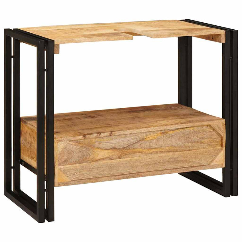 vidaXL Fürdőszobai mosdószekrény 71 x 33 x 58 cm Tömör mangófa és vas