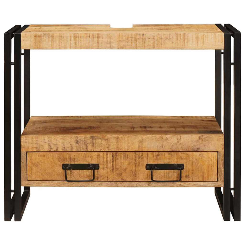 vidaXL Fürdőszobai mosdószekrény 71 x 33 x 58 cm Tömör mangófa és vas