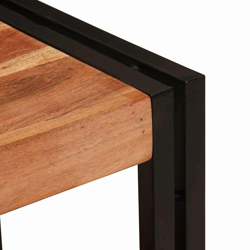 vidaXL Fürdőszobai mosdószekrény 71 x 33 x 58 cm Tömör akácfa és vas