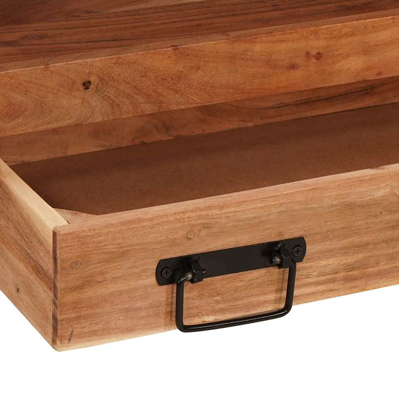 vidaXL Fürdőszobai mosdószekrény 71 x 33 x 58 cm Tömör akácfa és vas