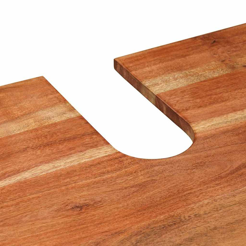 vidaXL Fürdőszobai mosdószekrény 71 x 33 x 58 cm Tömör akácfa és vas