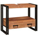 vidaXL Fürdőszobai mosdószekrény 71 x 33 x 58 cm Tömör akácfa és vas