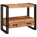 vidaXL Fürdőszobai mosdószekrény 71 x 33 x 58 cm Tömör akácfa és vas