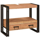 vidaXL Fürdőszobai mosdószekrény 71 x 33 x 58 cm Tömör akácfa és vas