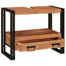 vidaXL Fürdőszobai mosdószekrény 71 x 33 x 58 cm Tömör akácfa és vas