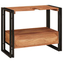 vidaXL Fürdőszobai mosdószekrény 71 x 33 x 58 cm Tömör akácfa és vas