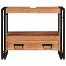 vidaXL Fürdőszobai mosdószekrény 71 x 33 x 58 cm Tömör akácfa és vas