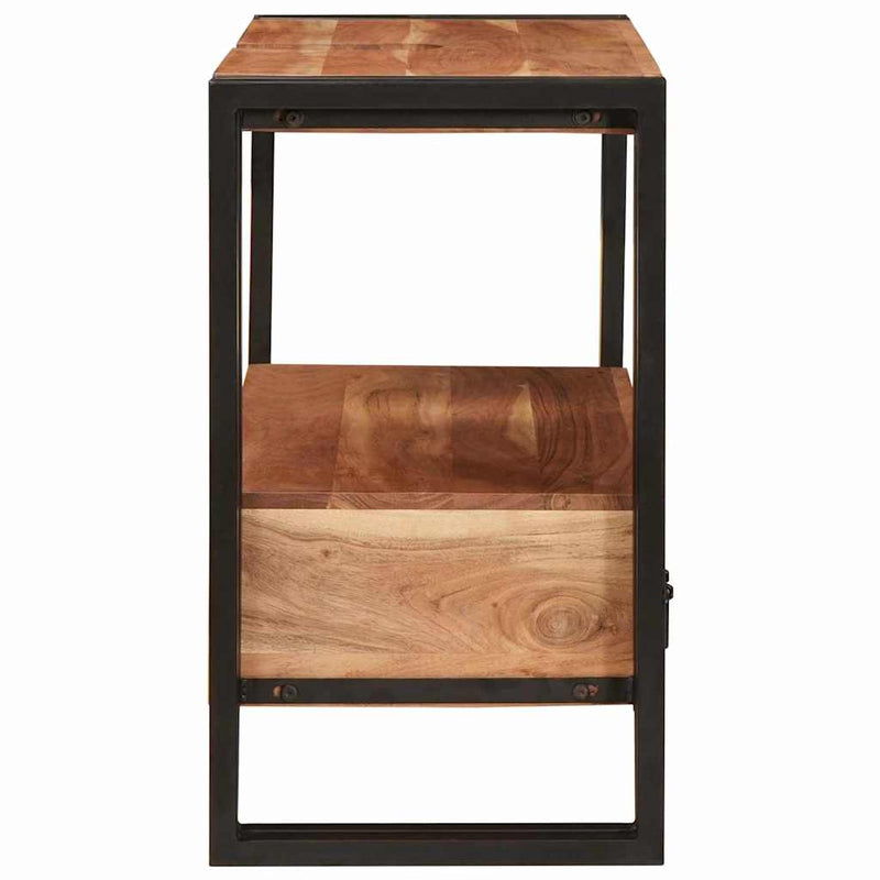 vidaXL Fürdőszobai mosdószekrény 71 x 33 x 58 cm Tömör akácfa és vas