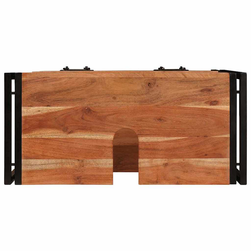 vidaXL Fürdőszobai mosdószekrény 71 x 33 x 58 cm Tömör akácfa és vas