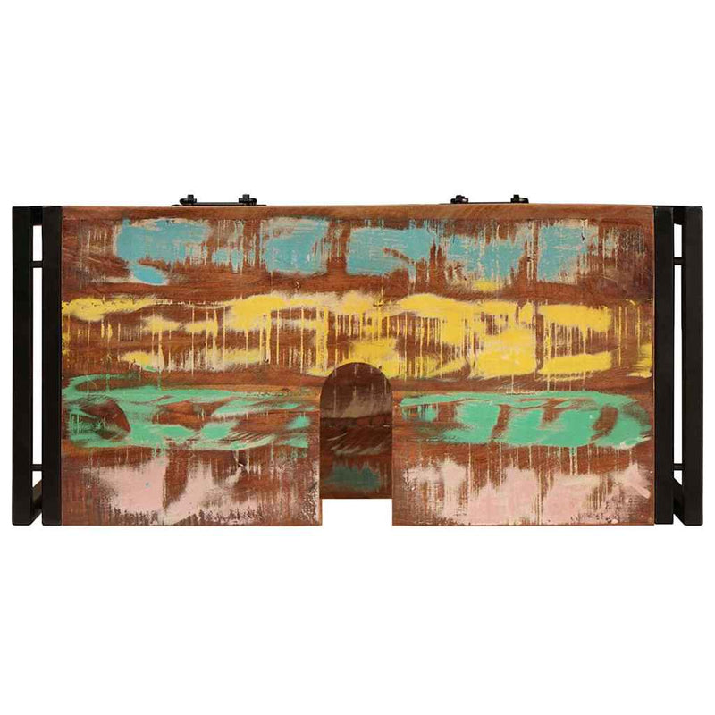 vidaXL Fürdőszobai mosdószekrény Tömör újrahasznosított fa és Vas