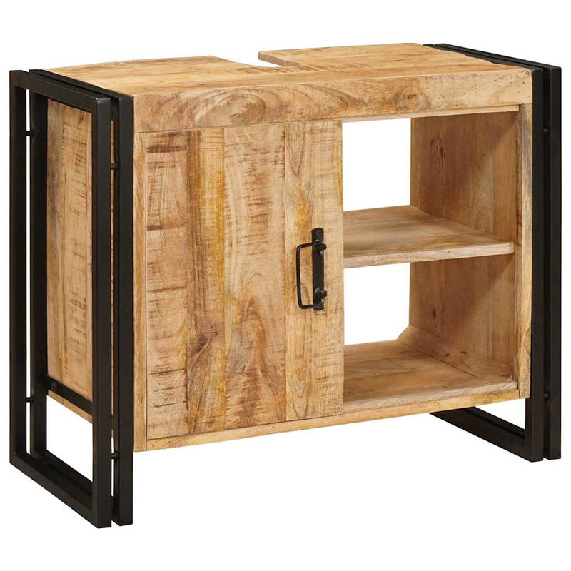 vidaXL Fürdőszobai mosdószekrény 71 x 33 x 58 cm Tömör mangófa és vas