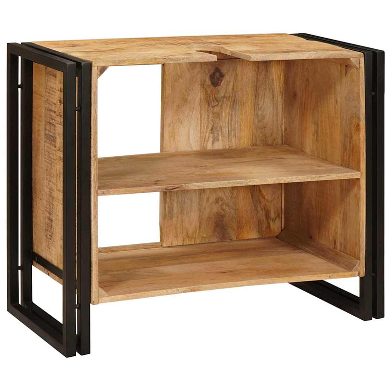 vidaXL Fürdőszobai mosdószekrény 71 x 33 x 58 cm Tömör mangófa és vas