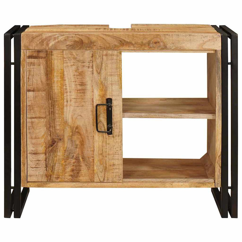 vidaXL Fürdőszobai mosdószekrény 71 x 33 x 58 cm Tömör mangófa és vas