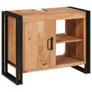 vidaXL Fürdőszobai mosdószekrény 71 x 33 x 58 cm Tömör akácfa és vas