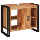 vidaXL Fürdőszobai mosdószekrény 71 x 33 x 58 cm Tömör akácfa és vas
