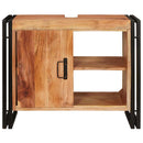 vidaXL Fürdőszobai mosdószekrény 71 x 33 x 58 cm Tömör akácfa és vas