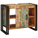 vidaXL Fürdőszobai mosdószekrény Tömör újrahasznosított fa és Vas