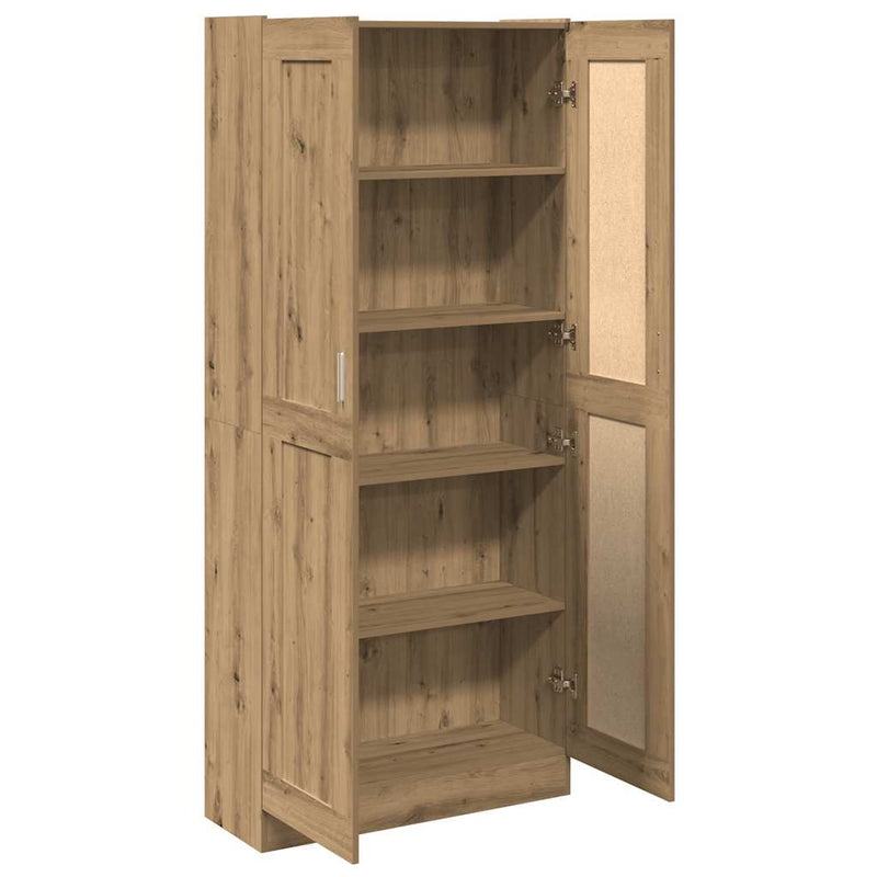vidaXL kézműves tölgy színű szerelt fa magasszekrény 82,5x30,5x185 cm