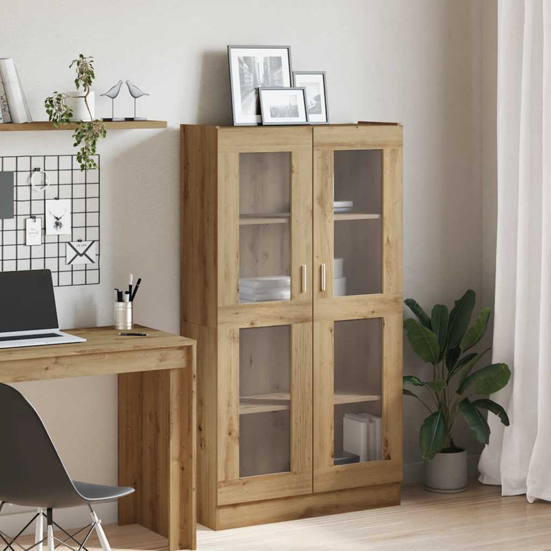 vidaXL kézműves tölgy színű szerelt fa magasszekrény 82,5x30,5x150 cm