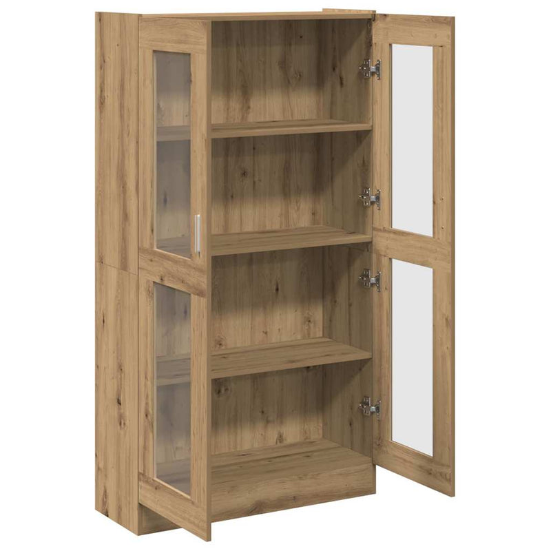 vidaXL kézműves tölgy színű szerelt fa magasszekrény 82,5x30,5x150 cm