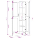 vidaXL antik fa színű szerelt fa magasszekrény 82,5 x 30,5 x 185 cm