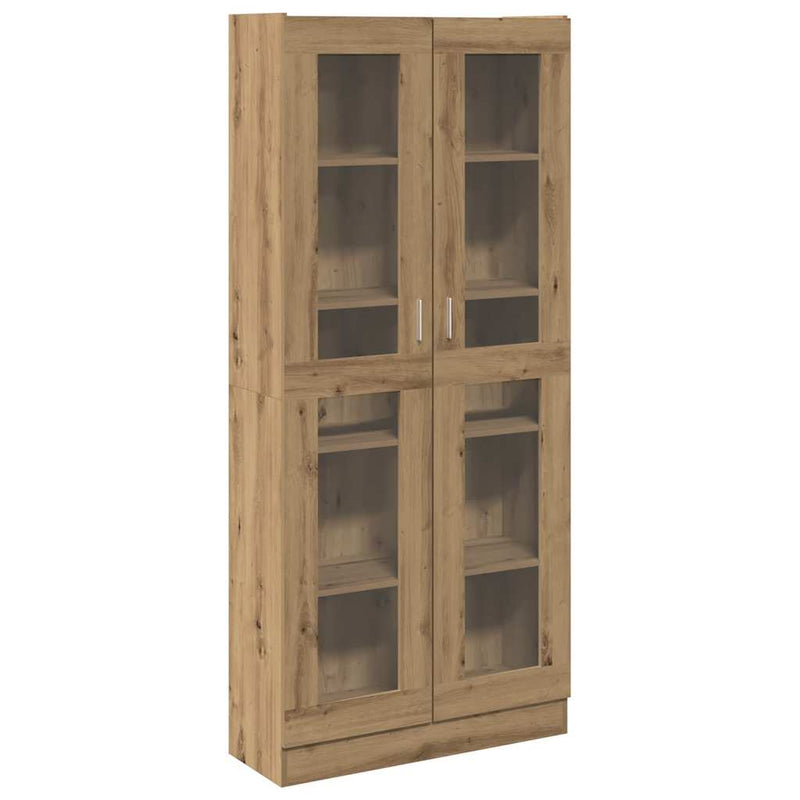 vidaXL kézműves tölgy színű szerelt fa magasszekrény 82,5x30,5x185 cm